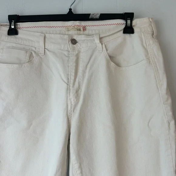 Levis 515 Capri Jeans Womens 16 White Stretch Denim Cropped Mid Rise Pants - Picture 2 of 7